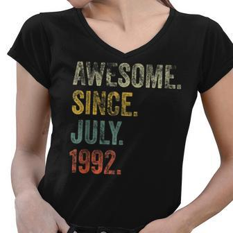 Vintage 1992 30Th Birthday Awesome Since July 1992 Women V-Neck T-Shirt - Seseable