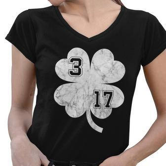 Vintage 317 Irish Clover Tshirt Women V-Neck T-Shirt - Monsterry UK