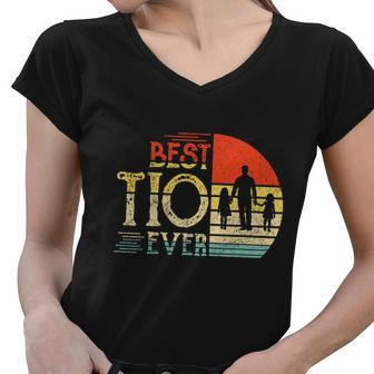 Vintage Best Tio Ever Fathers Day Women V-Neck T-Shirt - Thegiftio UK