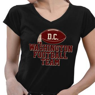 Vintage Distressed Washington Dc Football Team Tshirt Women V-Neck T-Shirt - Monsterry CA