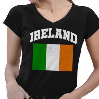 Vintage Ireland Team Flag Women V-Neck T-Shirt - Monsterry AU