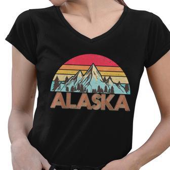 Vintage Mountains Of Alaska Tshirt Women V-Neck T-Shirt - Monsterry DE