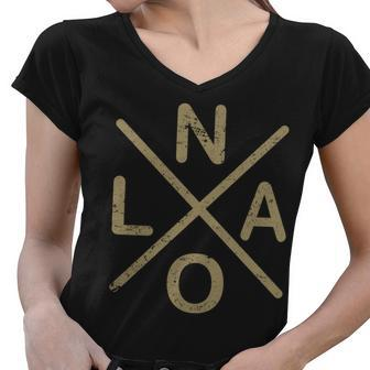 Vintage New Orleans Football Women V-Neck T-Shirt - Monsterry AU