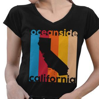 Vintage Oceanside California Women V-Neck T-Shirt - Monsterry AU