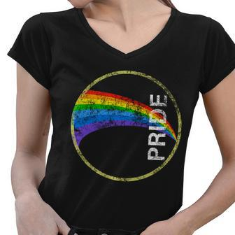 Vintage Rainbow Gay Pride Women V-Neck T-Shirt - Monsterry UK