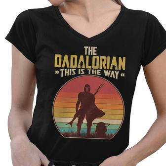 Vintage Styled The Dadalorian This Is The Way Tshirt Women V-Neck T-Shirt - Monsterry UK