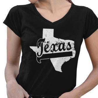 Vintage Texas State Logo Women V-Neck T-Shirt - Monsterry DE