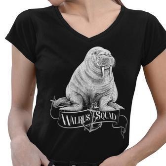 Vintage Walrus Squad Tshirt Women V-Neck T-Shirt - Monsterry