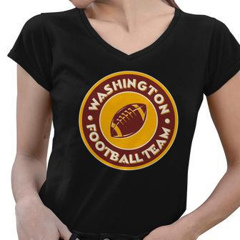 Vintage Washington Football Team Logo Emblem Tshirt Women V-Neck T-Shirt - Monsterry