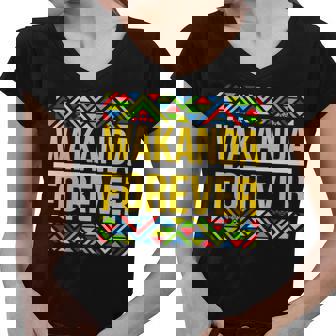 Wakanda Forever Tshirt Women V-Neck T-Shirt - Monsterry