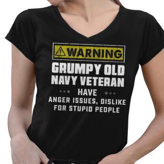 Warning Grumpy V2 Women V-Neck T-Shirt - Monsterry AU