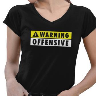 Warning Offensive Mens Funny Tshirt Women V-Neck T-Shirt - Monsterry DE