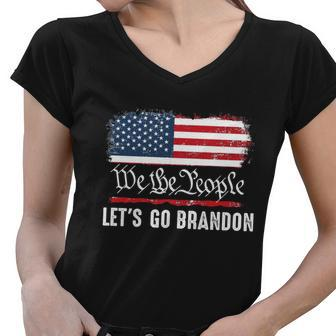 We The People Let’S Go Brandon Conservative Anti Liberal Tshirt Women V-Neck T-Shirt - Monsterry DE