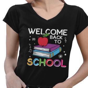 Welcome Back To School 1St Day 100 Days Of School Women V-Neck T-Shirt - Monsterry AU