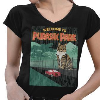 Welcome To Purassic Park Women V-Neck T-Shirt - Monsterry AU