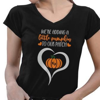 Were Adding A Little Pumpkin To Our Paich Halloween Quote Women V-Neck T-Shirt - Monsterry DE