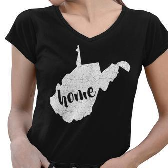 West Virginia Home State Tshirt Women V-Neck T-Shirt - Monsterry