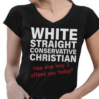 White Straight Conservative Christian Tshirt Women V-Neck T-Shirt - Monsterry DE