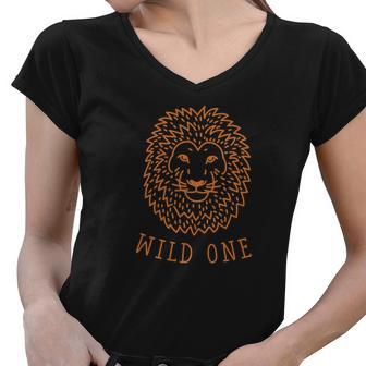 Wild One Lion Women V-Neck T-Shirt - Monsterry DE