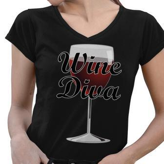 Wine Diva Women V-Neck T-Shirt - Monsterry AU