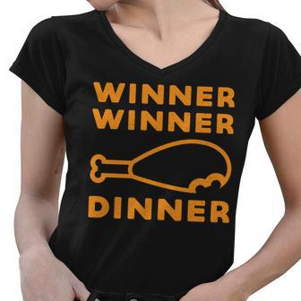 Winner Winner Chicken Dinner Funny Gaming Women V-Neck T-Shirt - Monsterry AU