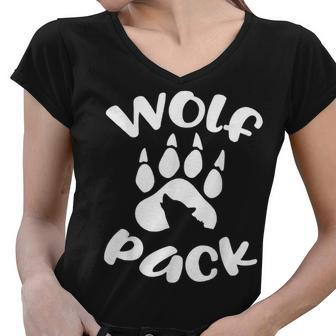 Wolf Pack Wolf Family Matching Women V-Neck T-Shirt - Thegiftio UK