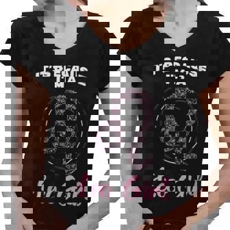 Womens Because Im A Leo Girl August Leo Zodiac Women V-Neck T-Shirt - Thegiftio