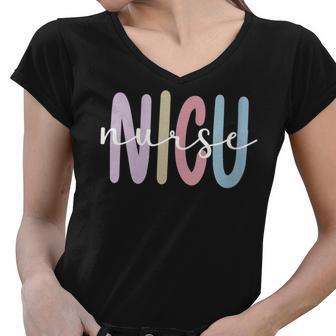 Womens Nicu Nurse Appreciation Neonatal Intensive Care Unit Women V-Neck T-Shirt - Seseable