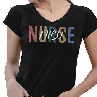 Womens Nicu Nurse Neonatal Labor Intensive Care Unit Nurse Women V-Neck T-Shirt - Seseable
