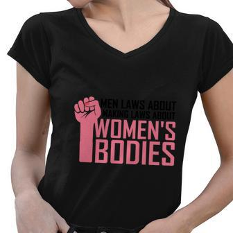 Womens Rights Uterus Body Choice 1973 Pro Roe Women V-Neck T-Shirt - Monsterry UK