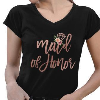 Womens Wedding Shower For Sister From Bride Maid Of Honor Graphic Design Printed Casual Daily Basic Women V-Neck T-Shirt - Thegiftio UK