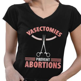 Womenss Funny Vasectomy Retired Baby Maker Vasectomy Survivor Women V-Neck T-Shirt - Monsterry