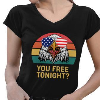 You Free Tonight Bald Eagle Mullet Usa Flag 4Th Of July Gift V2 Women V-Neck T-Shirt - Monsterry AU