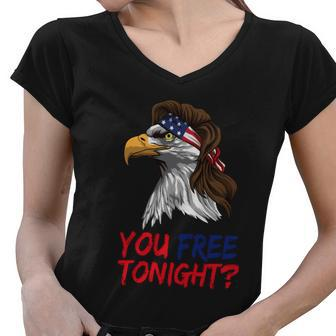 You Free Tonight Bald Eagle Mullet Usa Flag 4Th Of July Gift V3 Women V-Neck T-Shirt - Monsterry