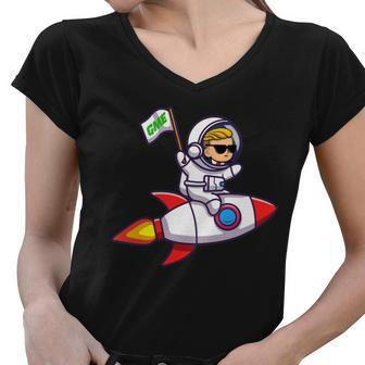 You Gme Stonk To The Moon Wsb Stock Market V2 Women V-Neck T-Shirt - Monsterry CA