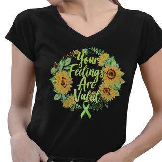 Your Feelings Are Valid Mental Health Awareness Women V-Neck T-Shirt - Monsterry