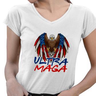 Conservative Ultra Maga Tshirt Women V-Neck T-Shirt - Monsterry