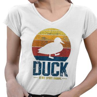 Duck Vintage Is My Spirit Animal Women V-Neck T-Shirt - Thegiftio UK