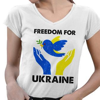 Freedom For Ukraine Women V-Neck T-Shirt - Monsterry AU