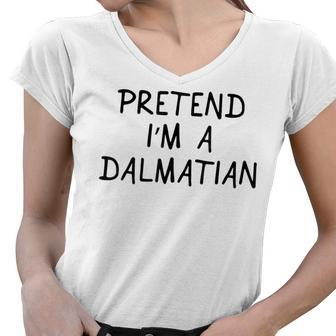 Halloween Dalmatian Funny Costume Men Women Adult Dalmation Women V-Neck T-Shirt - Thegiftio UK