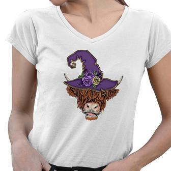 Halloween Witch Vibes Witch Hat Gift For You Women V-Neck T-Shirt - Seseable