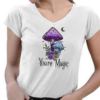Halloween Witch Vibes You_Re Magic Design Women V-Neck T-Shirt - Seseable