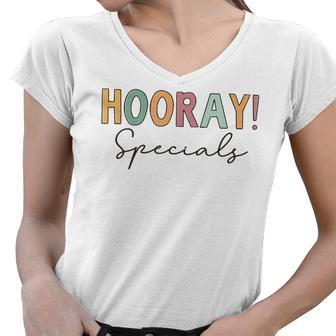 Hooray Specials Teacher Specials Squad Back To School Women V-Neck T-Shirt - Thegiftio UK