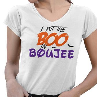 I Put The Boo In Boujee Halloween Present Women V-Neck T-Shirt - Seseable