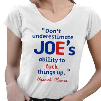 Joes Ability To Fuck Things Up - Barack Obama Women V-Neck T-Shirt | Mazezy