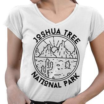 Joshua Tree National Park California Nature Hike Outdoors Women V-Neck T-Shirt - Seseable
