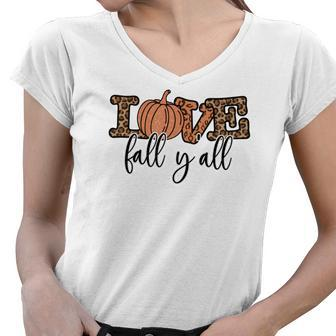 Love Fall Yall V2 Women V-Neck T-Shirt