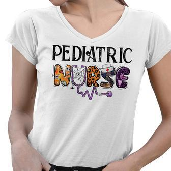 Pediatric Nurse Halloween Party Costume Nurse Squad Gifts V2 Women V-Neck T-Shirt - Thegiftio UK