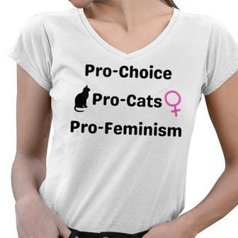 Pro Choice Feminism And Cats Cute Roe V Wade 1973 Women V-Neck T-Shirt | Seseable CA