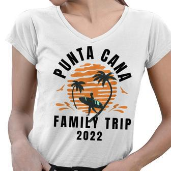 Punta Cana Family Vacation 2022 Matching Dominican Republic V3 Women V-Neck T-Shirt - Seseable